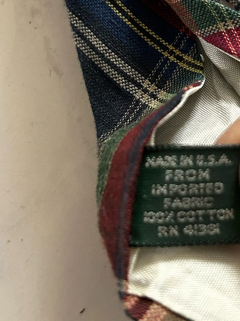 Vintage Ralph Lauren Polo Plaid Tartan 100% Cotton Tie USA 3.25